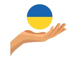 Oekraïne vlag pictogram embleem met hand symbool abstract nationaal Europa vector illustratie ontwerp