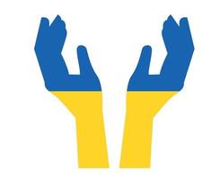 Oekraïne vlag embleem nationaal europa met handen symbool abstract ontwerp vectorillustratie vector