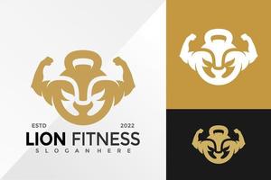 leeuw fitness gym logo ontwerp vector illustratie sjabloon