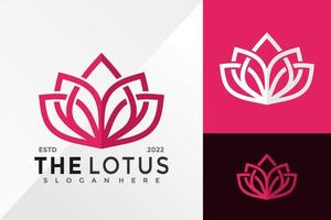 natuur lotus elegant logo ontwerp vector illustratie sjabloon