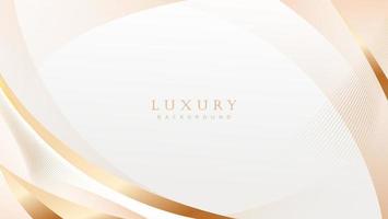 abstracte luxe gouden achtergrond. moderne gouden lijn golf ontwerpsjabloon. premium zachte crème met elegante geometrische banner vectorillustratie vector