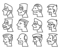 mannelijke en vrouwelijke menselijke gezichtslijn avatar vector