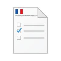 document of stembiljet met vinkje voor Franse presidentsverkiezingen vector