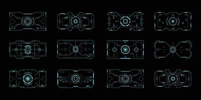 set van sci-fi monitorscherm. vectorillustratie voor moderne achtergrond. technologie gebruikersinterface. hud futuristische weergave. vector