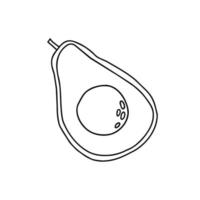 doodle een halve avocado. hand getekende vectorillustratie. vector