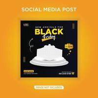 zwarte vrijdag smartwatch sociale media banner vector