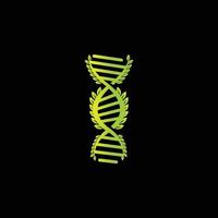 creatief abstract groen dna-spiraal-helix-logo-ontwerp vector