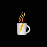 creatieve kleurrijke kracht koffiemok logo ontwerp vector