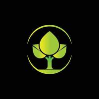 groene kleur boom in ronde logo ontwerp vector