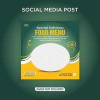 speciale heerlijk eten menu banner social media post vector