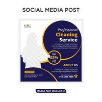 professionele schoonmaakservicebanner en post op sociale media vector