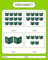 hoeveel tellen spel met koran. werkblad voor kleuters, activiteitenblad voor kinderen, afdrukbaar werkblad vector
