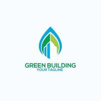 eco gebouw toren vector logo ontwerpsjabloon