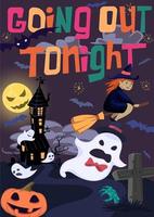 Halloween-poster met heks vector