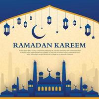 ramadan kareem islamitisch achtergrondontwerp met gebruik in moderne en Arabische stijl voor sociale media-inhoud en banneradvertenties vector