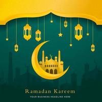 ramadan kareem islamitische achtergrond met moderne en Arabische stijl gebruik voor sociale media advertenties inhoud eid mubarak, eid fitr, ramadan mubarak, hadj, umrah, iftar party vector