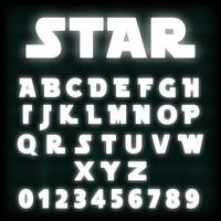 Wit neon alfabet lettertypesjabloon vector