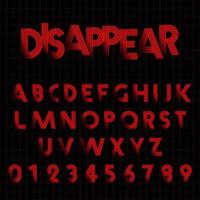 Verdwijnen alfabet lettertypesjabloon. vector