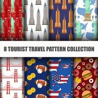 Set van reizen de wereld naadloos patroon vector