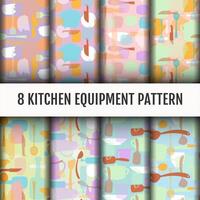 Keuken gereedschap patroon set vector