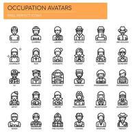 Beroep Avatars, Thin Line en Pixel Perfect Icons vector