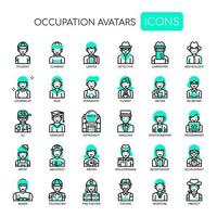 Beroep Avatars, Thin Line en Pixel Perfect Icons vector