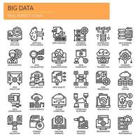 Big Data, Thin Line en Pixel Perfect Icons vector