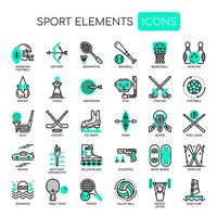 Sportelementen Dunne lijn en pixel perfecte pictogrammen vector
