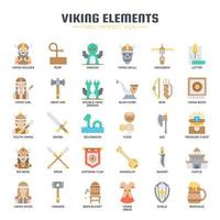 Viking-elementen, dunne lijn en pixel perfecte pictogrammen vector