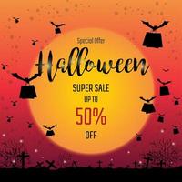 Vleermuizen vliegen met boodschappentassen Halloween verkoop banners vector