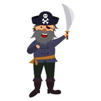 illustratie cartoon piraat met een sabel vector