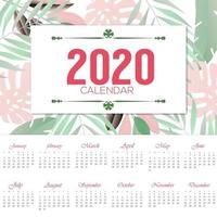 mooi bloemen 2020 kalenderontwerp vector