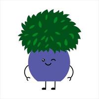 schattige cartoon kawaii plant in een pot vector