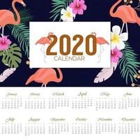 2020 tropisch kalenderontwerp vector