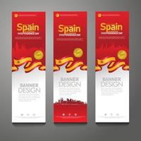 spanje gelukkige onafhankelijkheidsdag confetti viering achtergrond verticale banner set vector