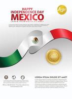 mexico happy onafhankelijkheidsdag achtergrond sjabloon voor een poster folder en brochure voor publicaties evenement vector