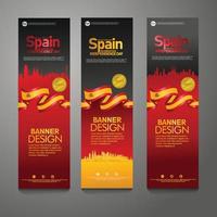 spanje gelukkige onafhankelijkheidsdag confetti viering achtergrond verticale banner set vector