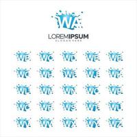 splash borstel vector letter wa - wz logo vector illustratie 10 eps