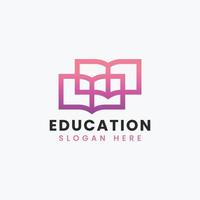 abstract modern educatief logo-ontwerp, kleurrijk gradiëntonderwijs-logo-ontwerp vector