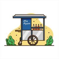 Kip noodle cart vector