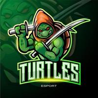 schildpad esport mascotte logo ontwerp vector