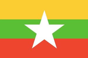 myanmar vlag. officiële kleuren en verhoudingen. nationale vlag van myanmar. vector