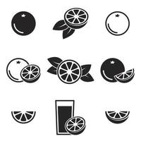 collectie van citrusvruchten, sinaasappel, grapefruit. vector, pictogrammen, set vector