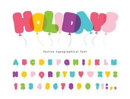 Ballon komisch lettertype voor kinderen. vector