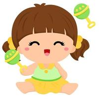 baby's en hun speelgoed clipart vector