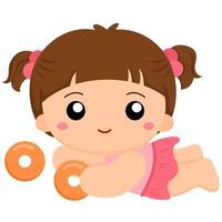 baby's en hun speelgoed clipart vector