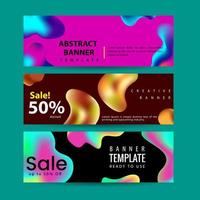 Set van abstracte moderne grafische vloeibare banners vector