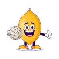 citroen spelen volley cartoon mascotte karakter vector