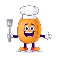 chef-kok perzik cartoon mascotte karakter vector