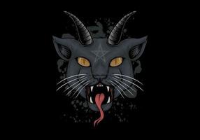 Satanic Cat hoofdillustratie vector